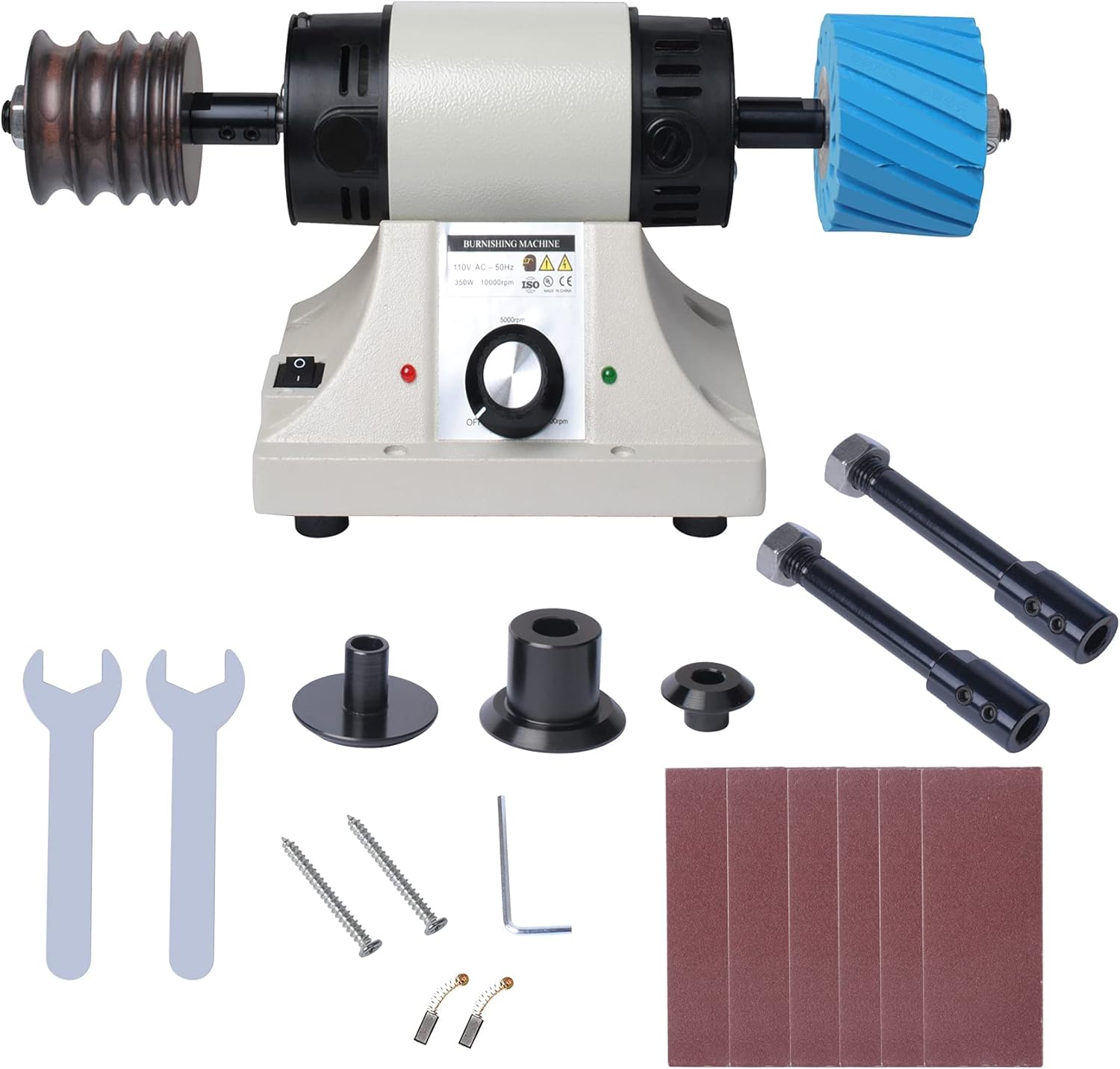 Leather Polishing Burnishing Machine, Leather Edge Grinding Kit Adjustable Rosewood Grinding Head Sander Buffing Motor for All Vegetable Tanned Leather 8000rpm 110V