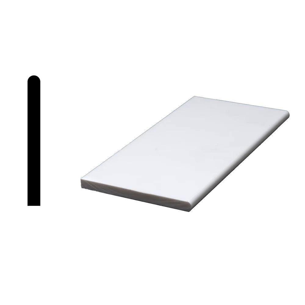 Siltech Innovative Windowsill Products Designer White 1/2 in. x 5-7/8 in. x 72 in. Acrylic Bullnose Window Sill MOULDING