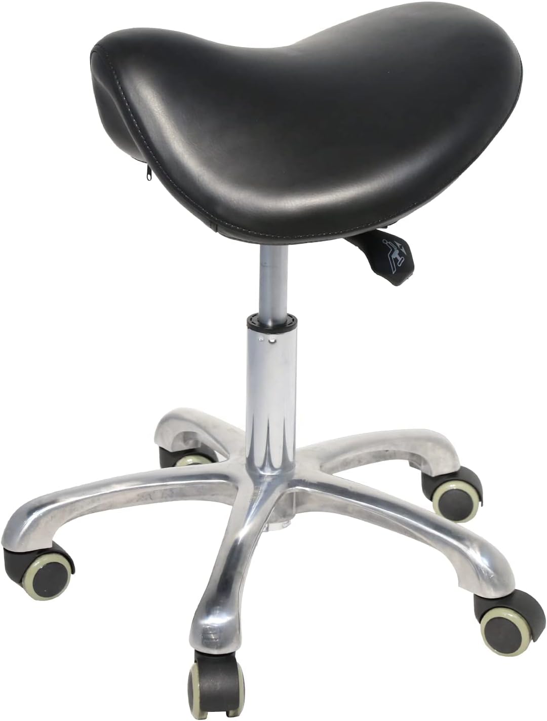 Professional Ergonomic Saddle Chair Adjustable Swivel Rolling Saddle Stool with Wheels Hydraulic Comfortable Seat Suitable for Hospital Clinic Salon Office Laboratory, Black