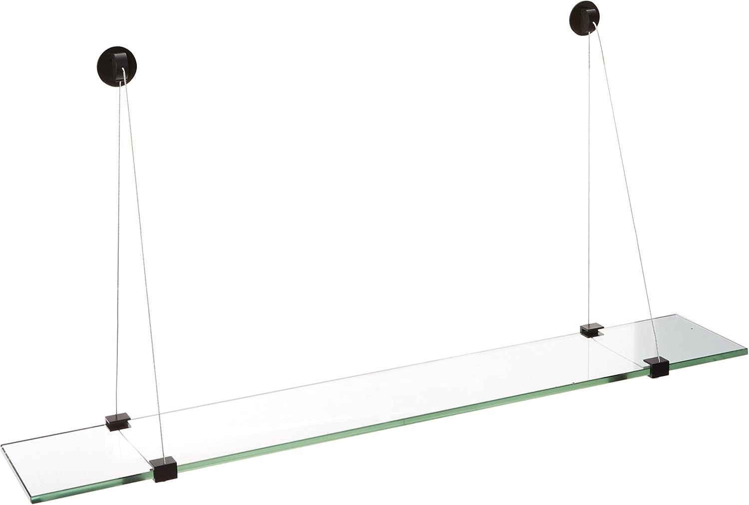 Spancraft Glass Crane Glass Shelf, Brushed Steel, 8 x 36 Pack of 2