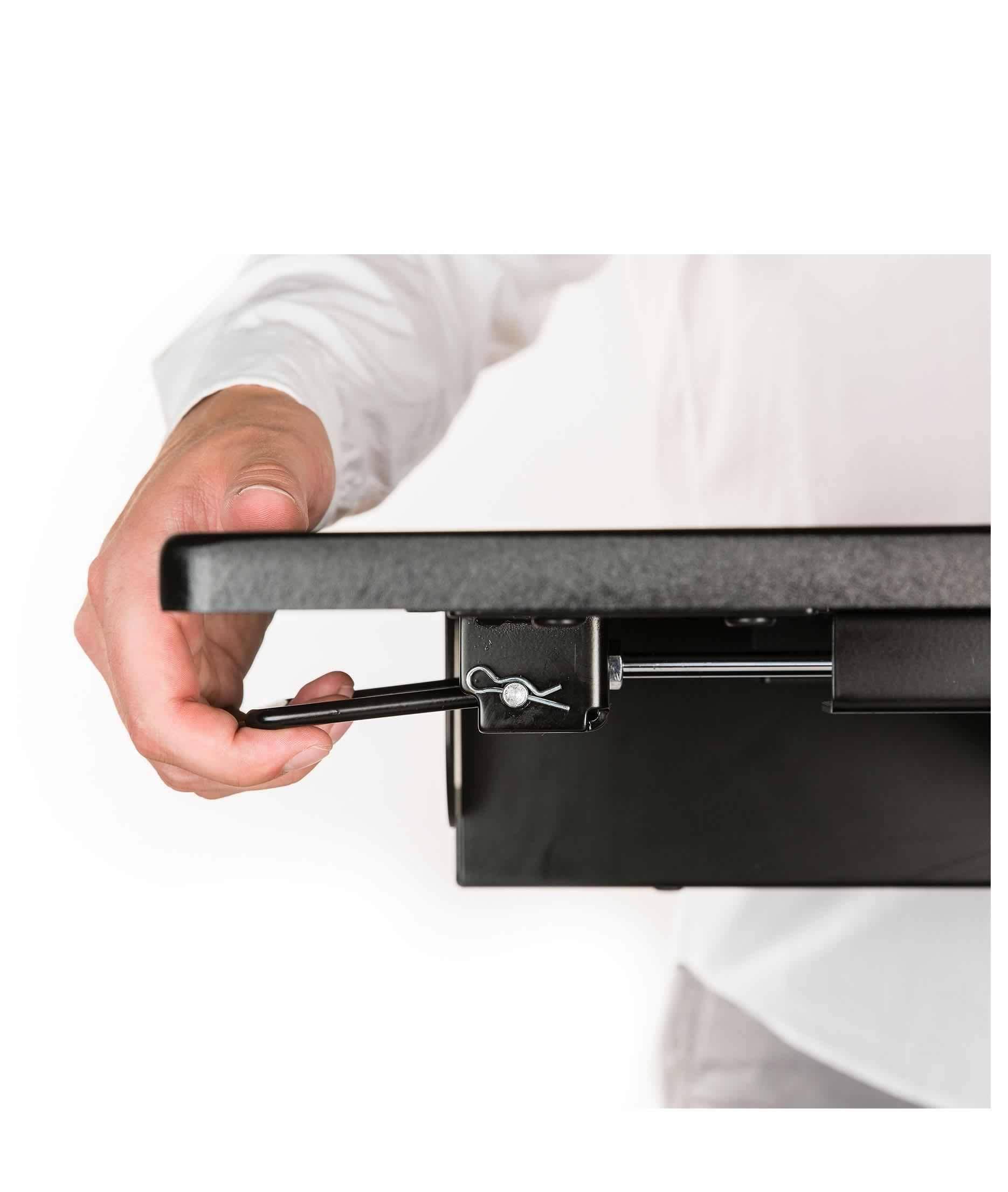 Stand Up Desk Store AirRise Pro Standing Desk Converter - Adjustable Height, Two Tier, 32 Inches Long, Black