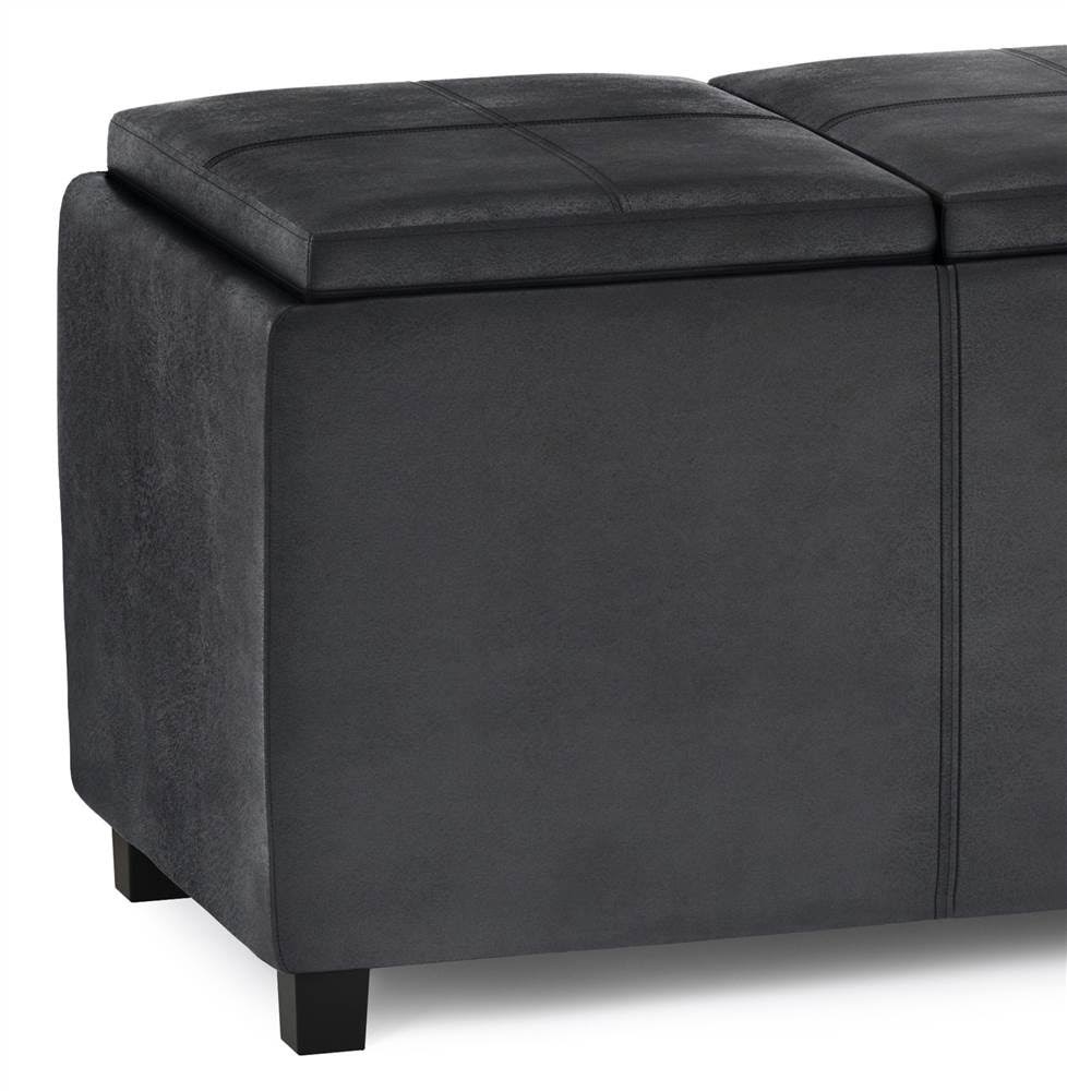 Simpli Home Avalon Storage Ottoman - Black