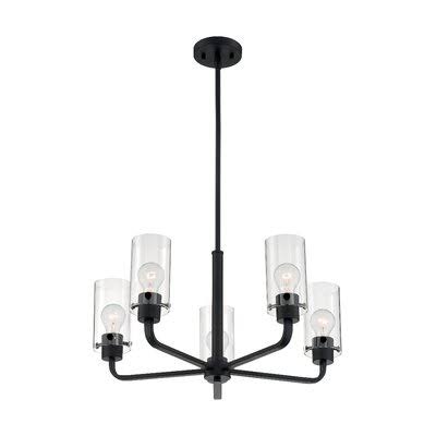 Waveland 5 - Light Sputnik Modern Linear Chandelier Ebern Designs Finish: Matte Black