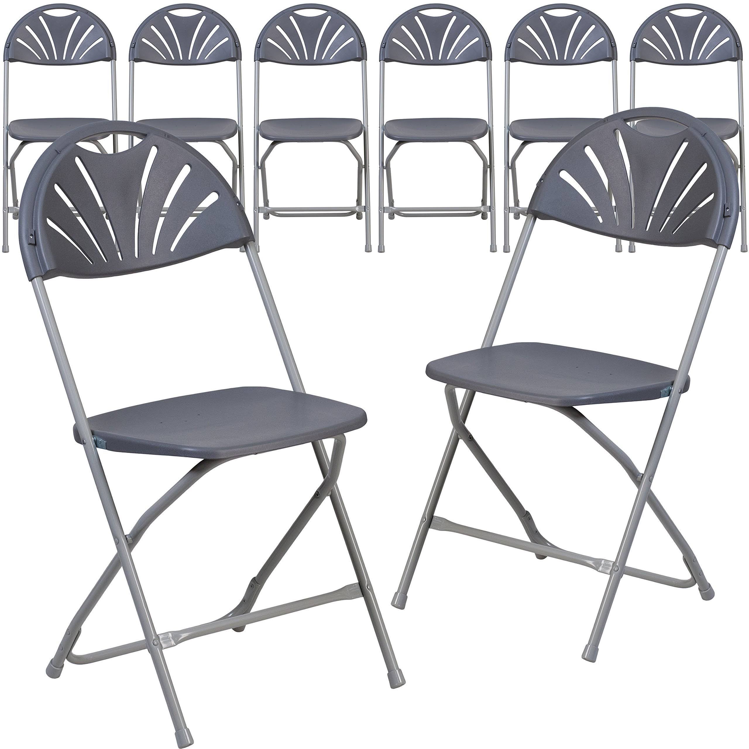 Flash Furniture 8 Pk. Hercules Series 800 lb. Capacity Plastic Fan Back Folding Chair