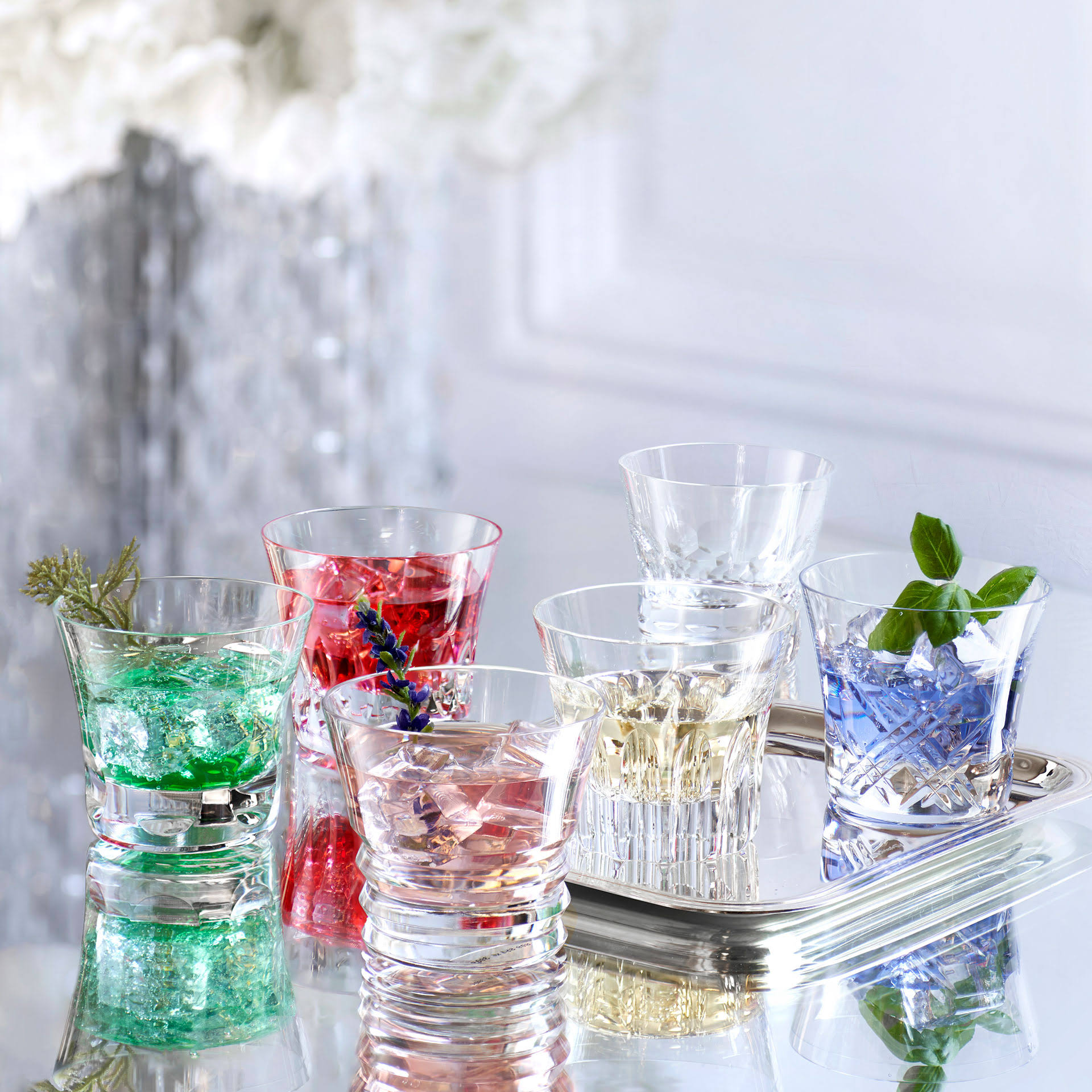 Baccarat Everyday Set of 6 Assorted Crystal Tumblers