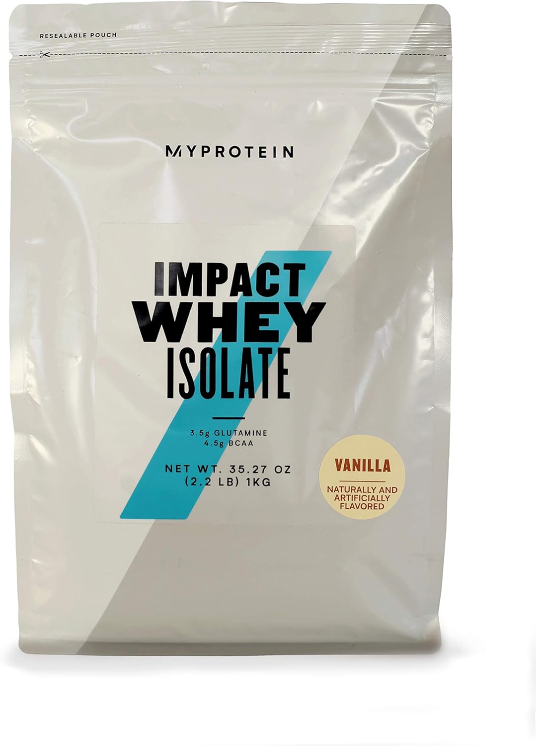 Myprotein Impact Whey Isolate Protein, Vanilla, 2.2 Pound (Pack of 1) Pack of 2
