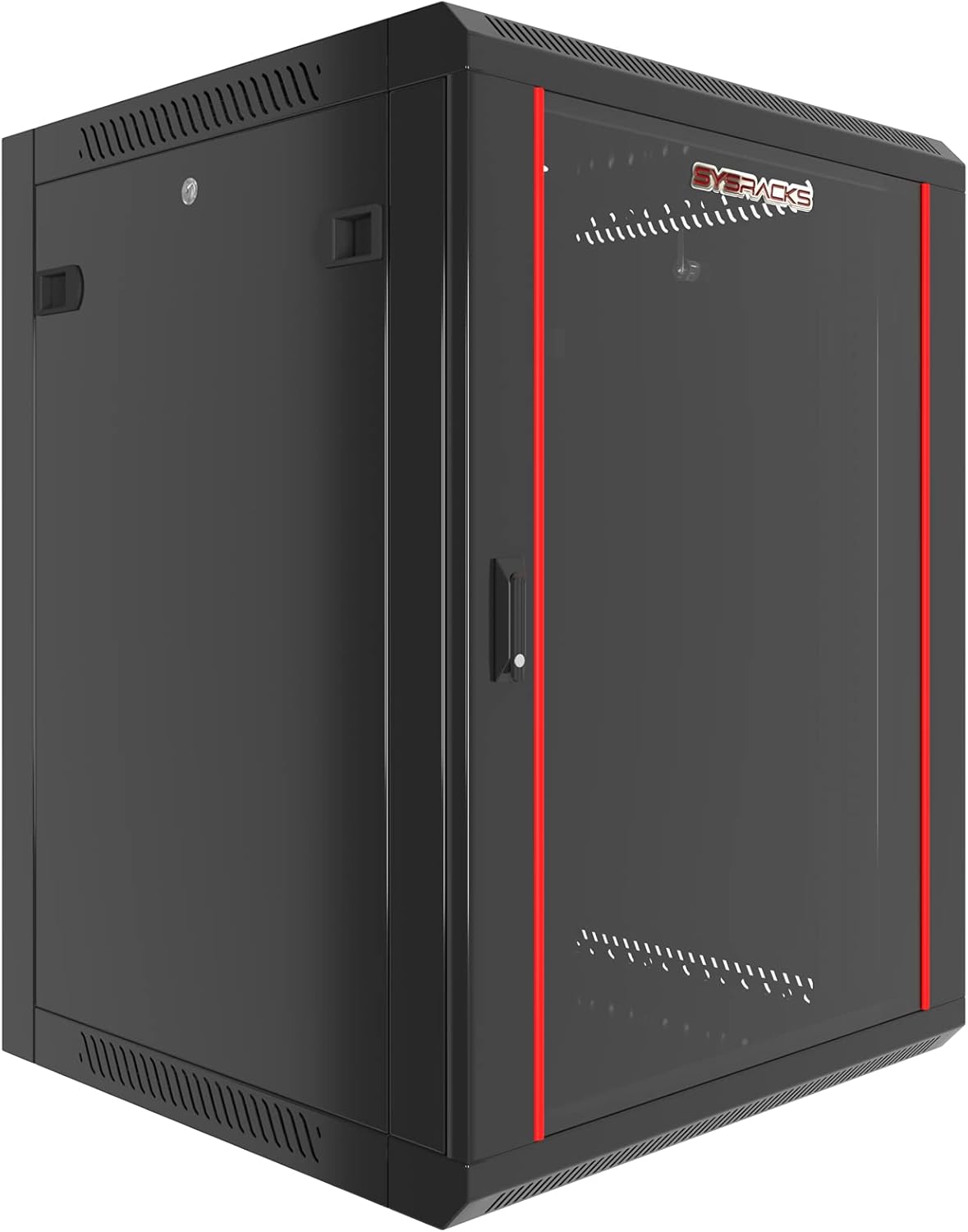 Wall Mount Server Rack Cabinet Locking Computer Cabinet Network Enclosure for Electronics Security Audio Video AV Equipment Data Rack 24-Inch Depth Server Cabinet (15U)