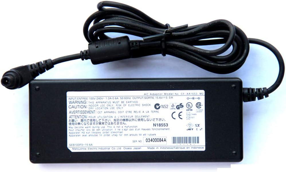 15.6V 5A 78W New AC Adapter Charger For Panasonic ToughBook CF-73 CF-29 CF-30 Pack of 2