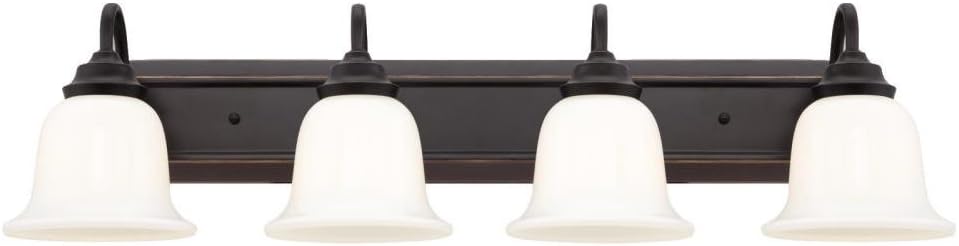 Westinghouse Lighting Harwell Amber Bronze Four-Light Indoor Wall Fixture,4 Light,6305100 Pack of 2