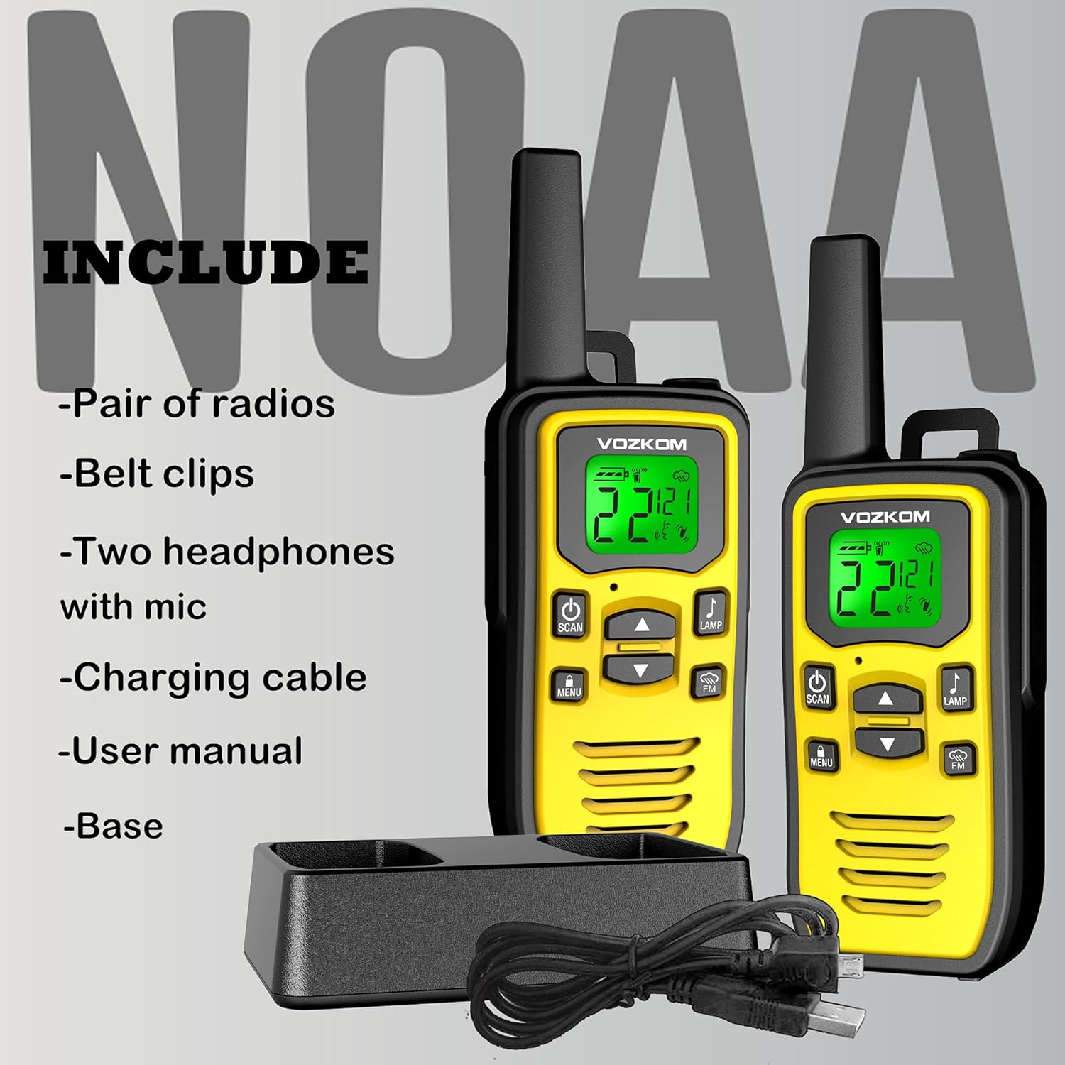 Walkie Talkies for Adults, Scanner Long Range Walkie Talkie Rechargeable Professional, NOAA Emergency Two Way Radio Rv Accessories
