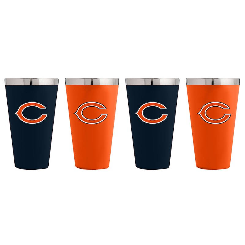 Chicago Bears 4-Pack Matte Color Stainless Steel Pint Glass C7340946