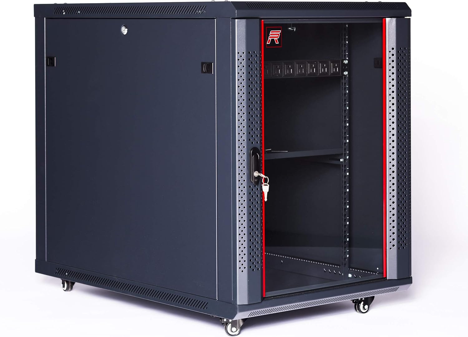 Sysracks 15U 35 Inch Depth Server Rack Cabinet Enclosure Fully Equipped for Server Equipment Fully Lockable Network IT 19 Inch Enclosure Box