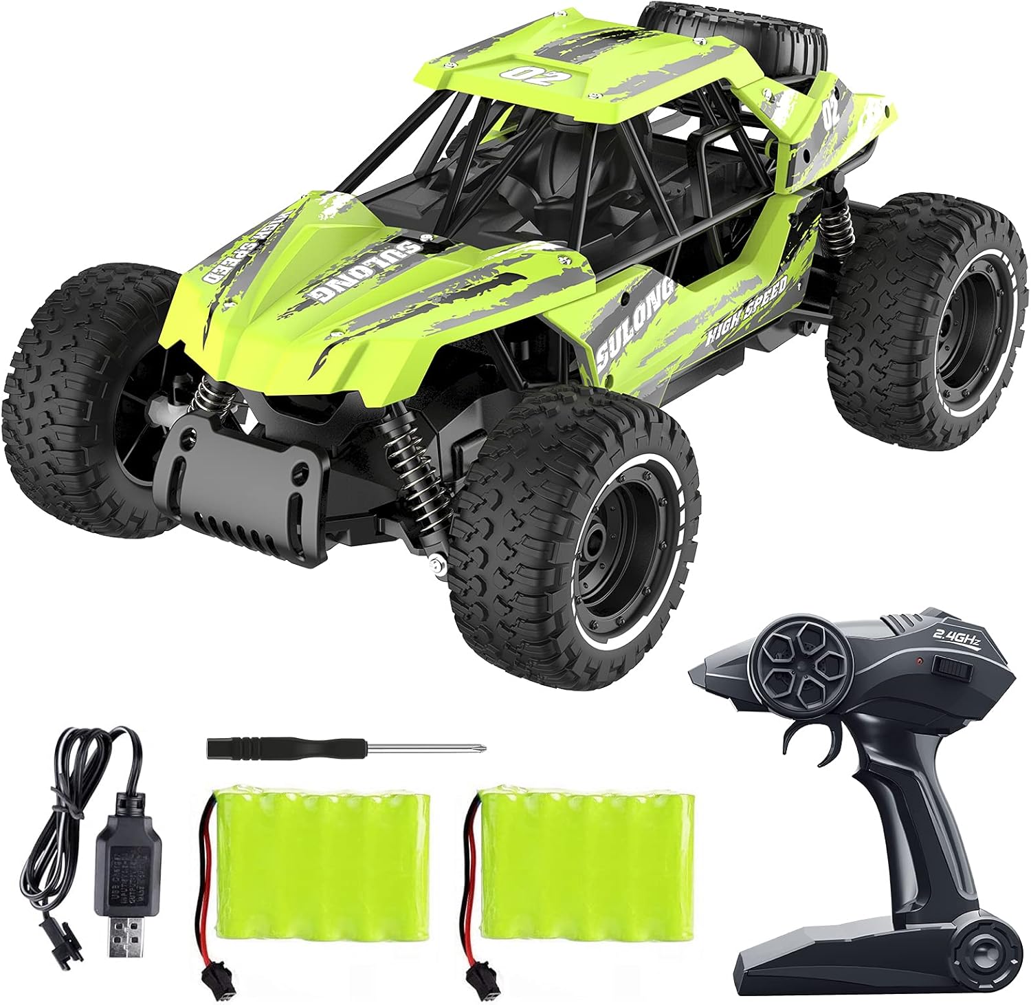 Dawdix RC Trucks, High-Speed Remote Control Car,1:14 Scale 2.4GHz All-Terrain Off-Road Monster Truck Electric Toy with 2 Rechargeable Battery for 50 Mins Play, Best Gift for Kids and Adults Pack of 2