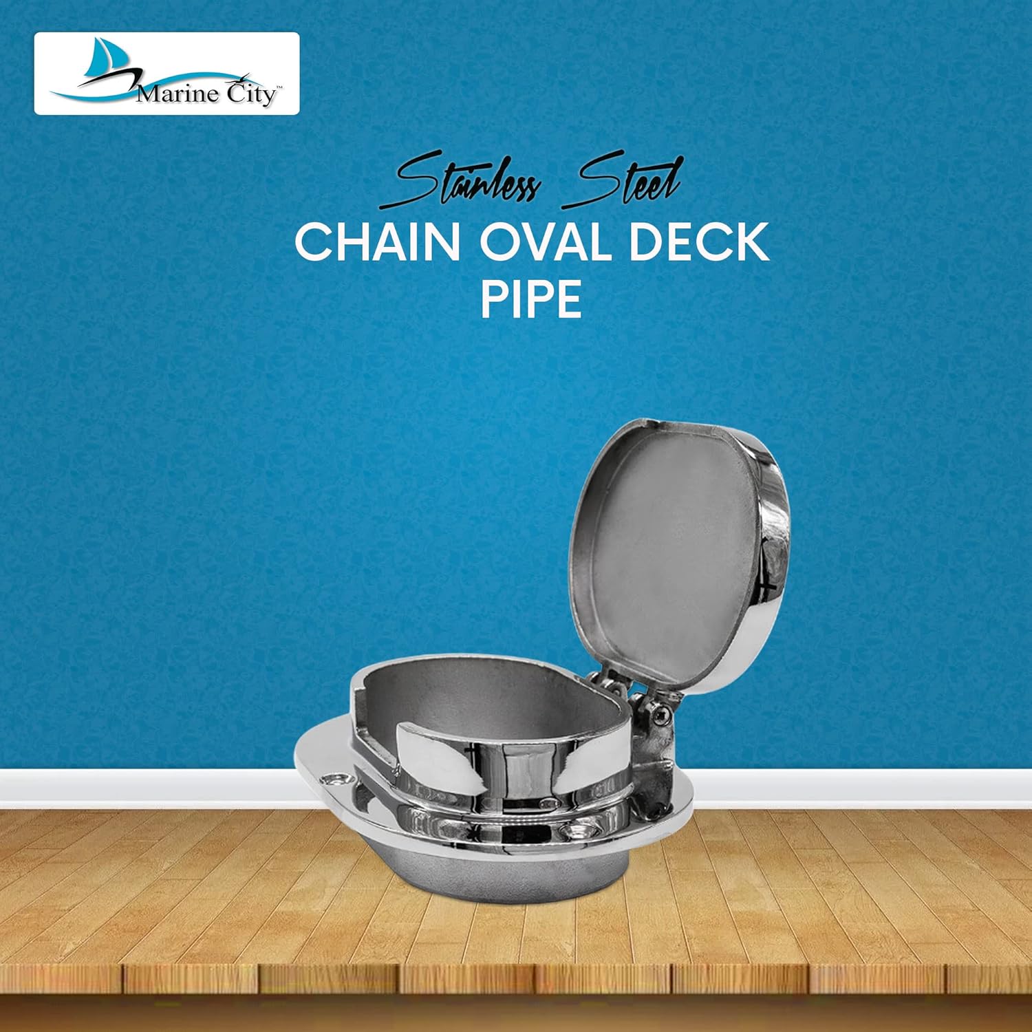 MARINE CITY 316 Stainless Steel Chain Oval Deck Pipe Sturdy Durable in The Salt Water Environment Smooth Gloss Finish Polished Functional Design for RV Marine Boat Yacht Pack of 2