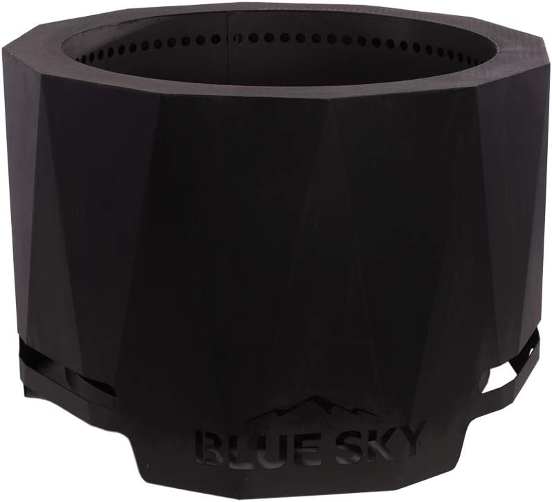 Blue Sky Outdoor Living Blue Sky Outdoor Living 24&rdquo; Steel Peak Patio Smokeless Fire Pit, Firewood and/or Wood Pellet Burning, Black, AZPFP2416