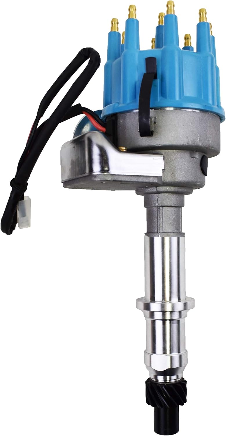 A-Team Performance - Complete Distributor R2R Ready 2 Run - Compatible with Pontiac V8 301 326 350 387 400 421428 455 Two Wire Installation Blue Cap