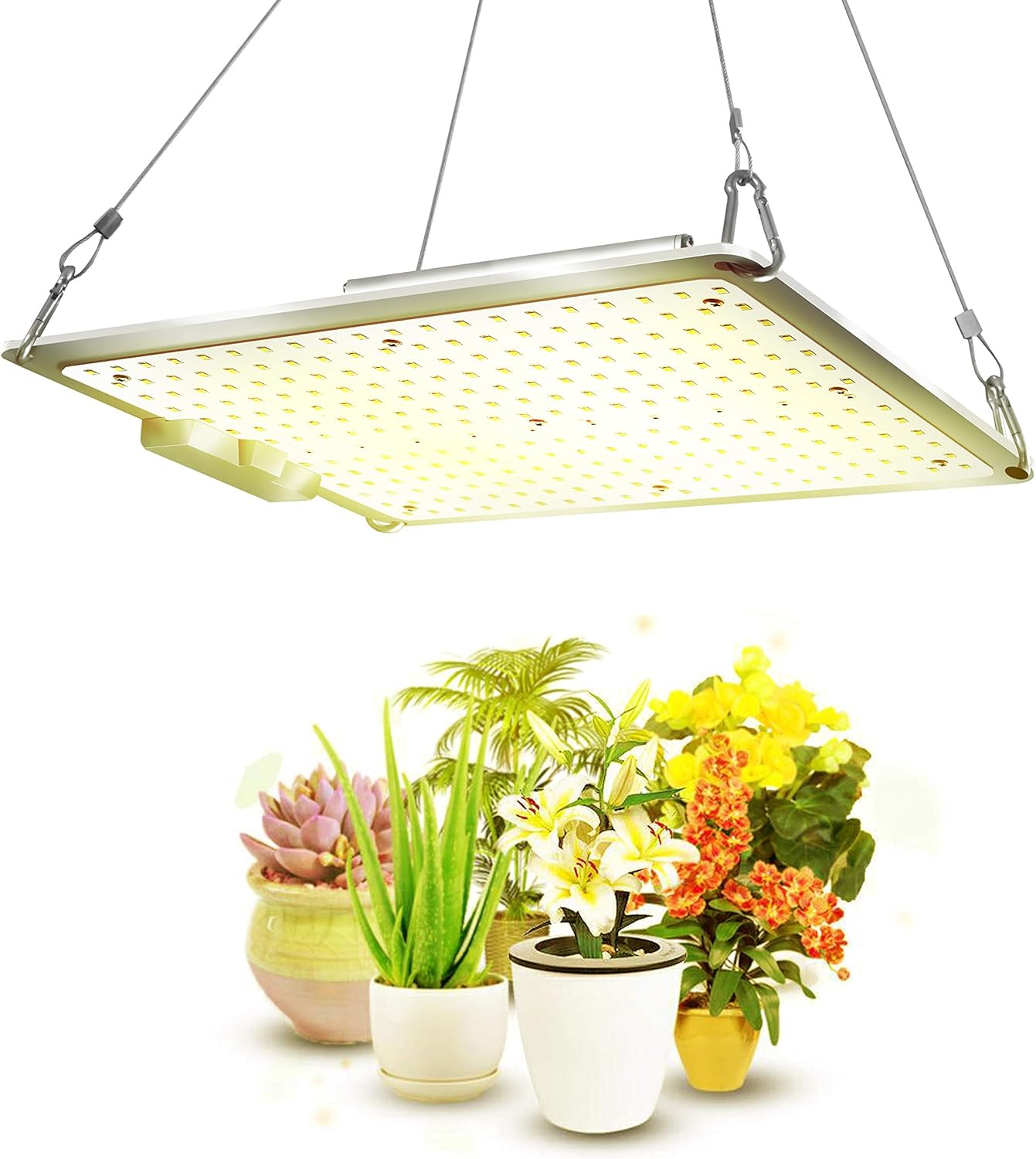 Yakalla 100W LED Grow Lights 2x2ft Coverage Full Spectrum LED Grow Lights with High PPFD for All Plant Growth. Pack of 2