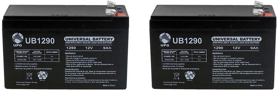 Universal Power Group 12V 9Ah SLA Battery Replacement for Cyberpower CP1500AVRLCD - 2 Pack Pack of 2