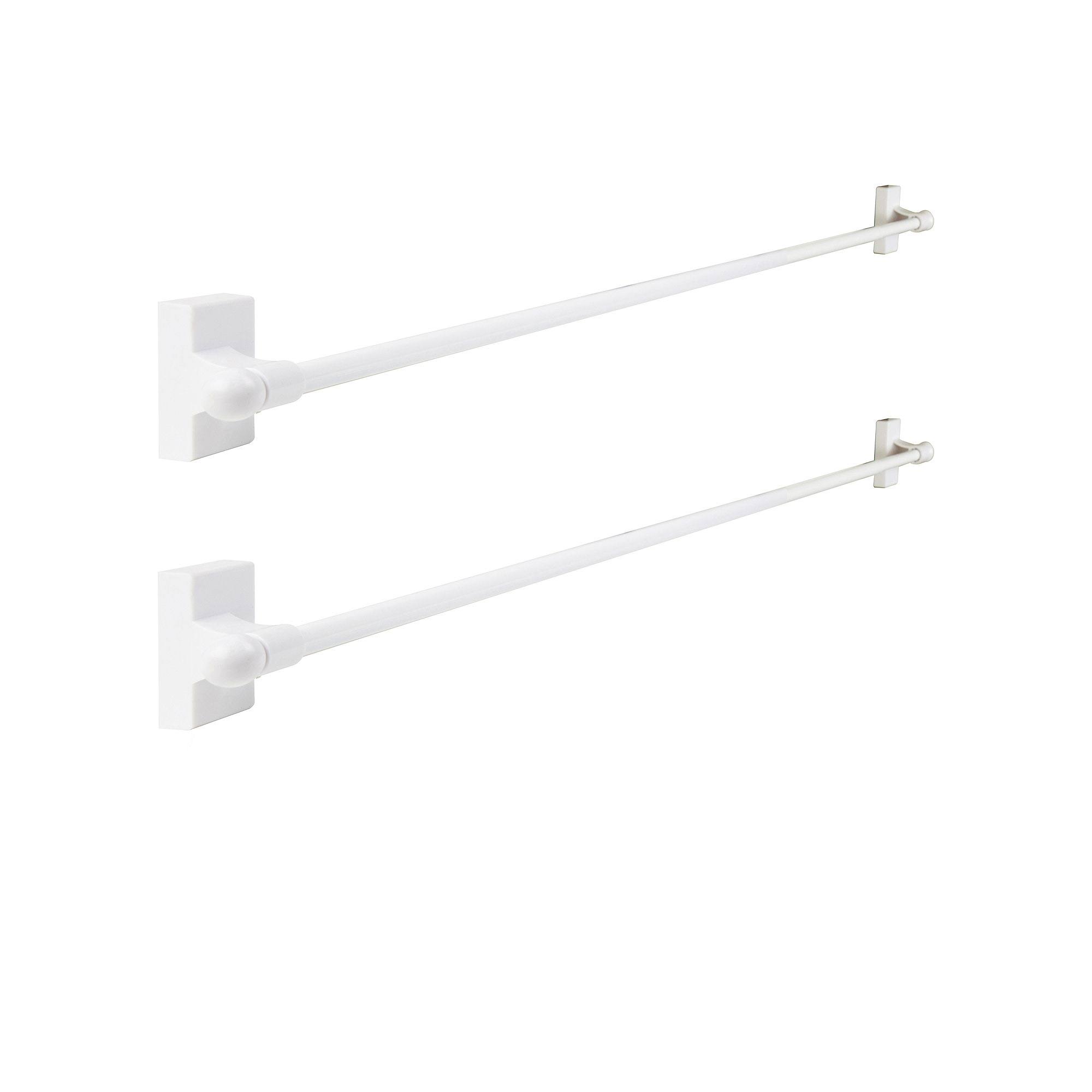 Rod Desyne 2-Pack Self-Adhesive or Wall-Mounted Rod, White, 9-16
