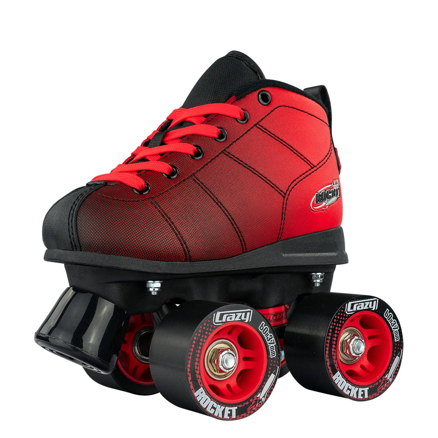 Crazy Skate Rocket Junior Roller Skates, Kids J12 / Black/Red