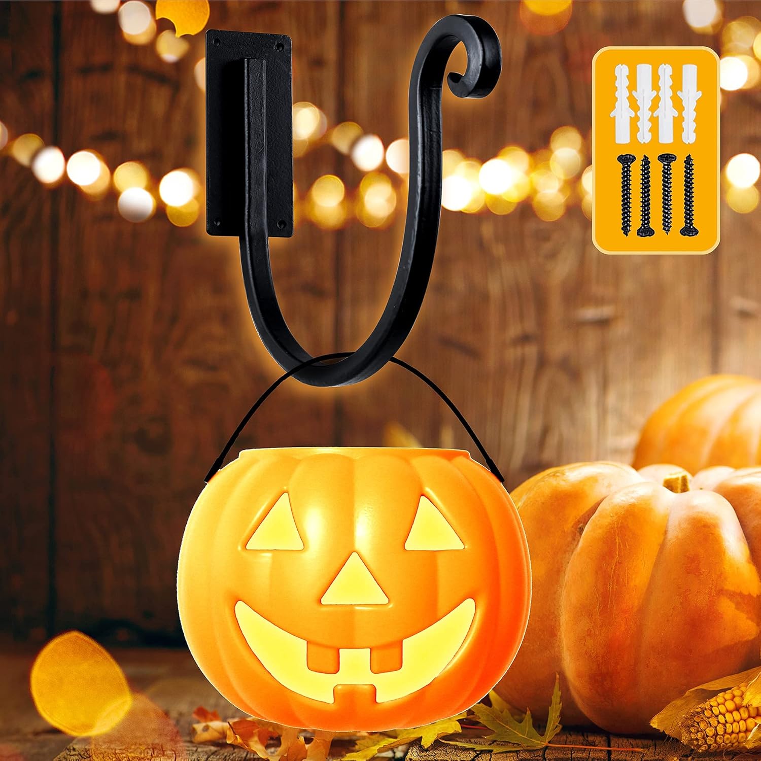 Hose Holder Wall Mount （Metal/8-Inch） Heavy-Duty Garden Hose Hanger Outdoor, Hand-Forged Hose Rack Mount