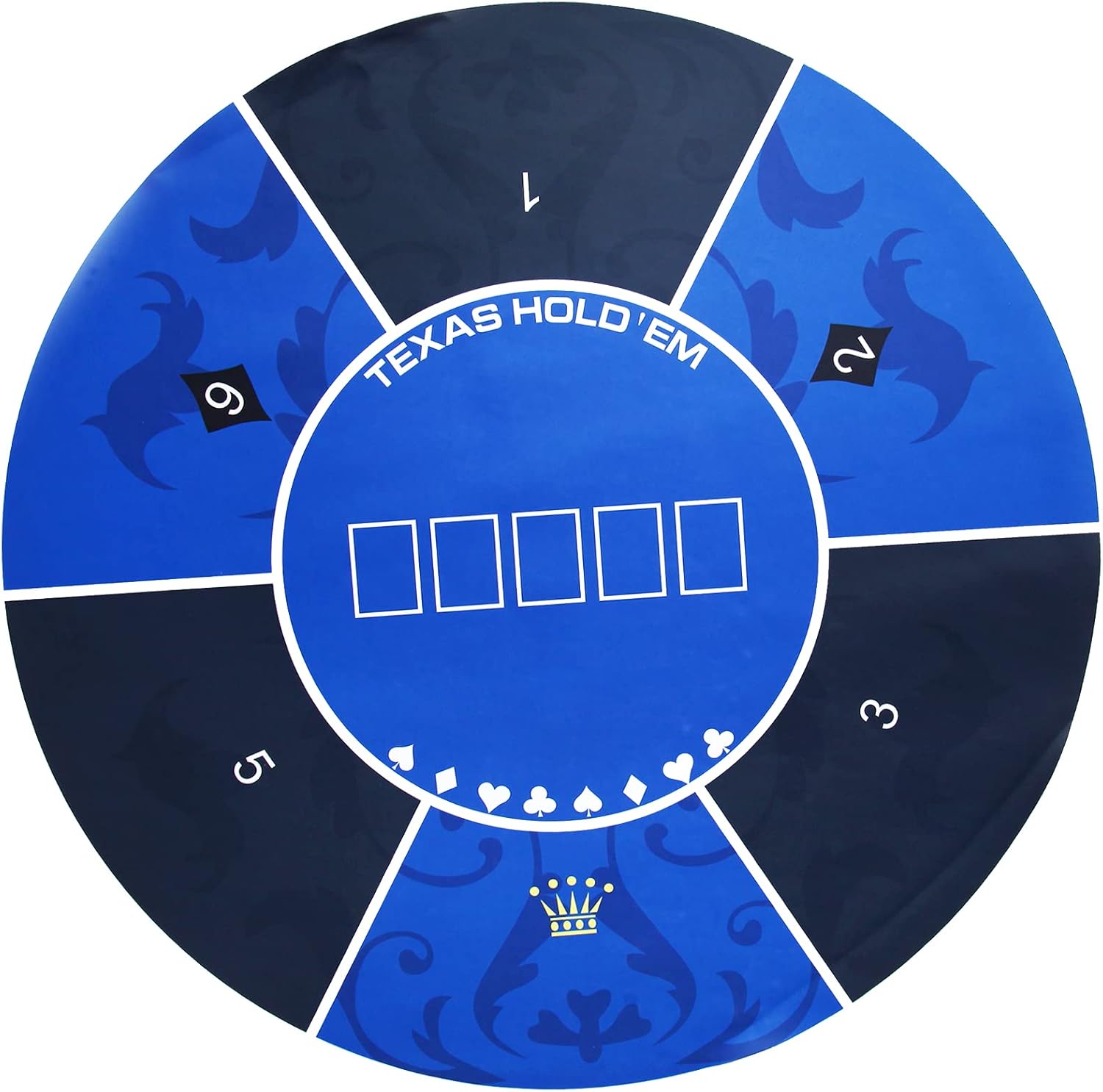 70'' x 35'' Professional Poker Mat, 8 Player Portable Rubber Texas Hold'em Poker Table Top Layout w/Carrying Bag to Play Cards, Poker Games, Blackjack, Casino