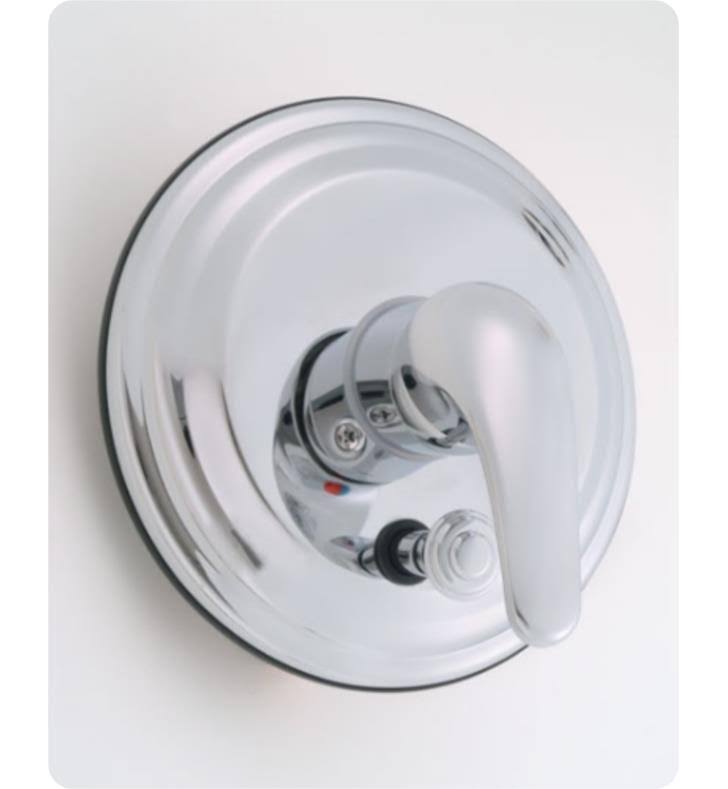 Jaclo A276-TRIM-PG Round Step Plate with Flat Lever Trim for Pressure Balance Valve with Built-in Diverter Polished Gold