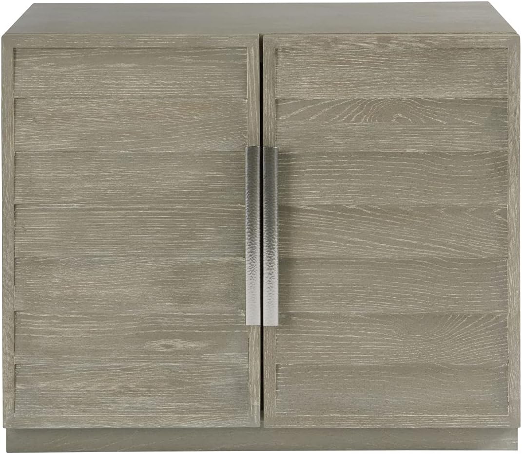 Universal Furniture Zephyr 2 Door Accent Chest in Gray and Silver