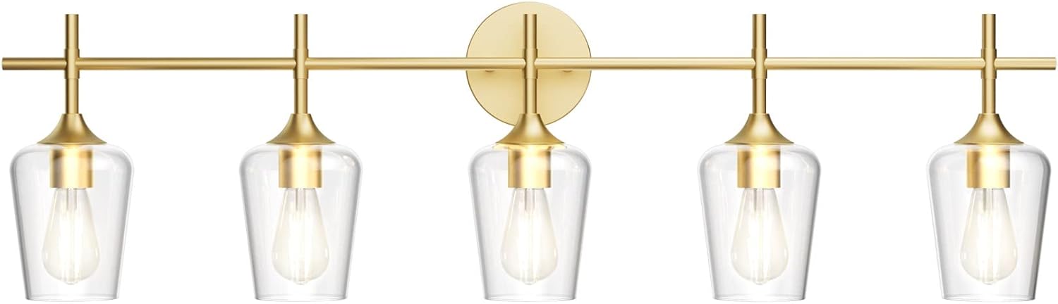 Ralbay Industrial Bathroom Vanity Light Fixtures 3-Lights Matte Black with Clear Glass Vintage Edison Wall Lamp Light Fixture for Bathroom