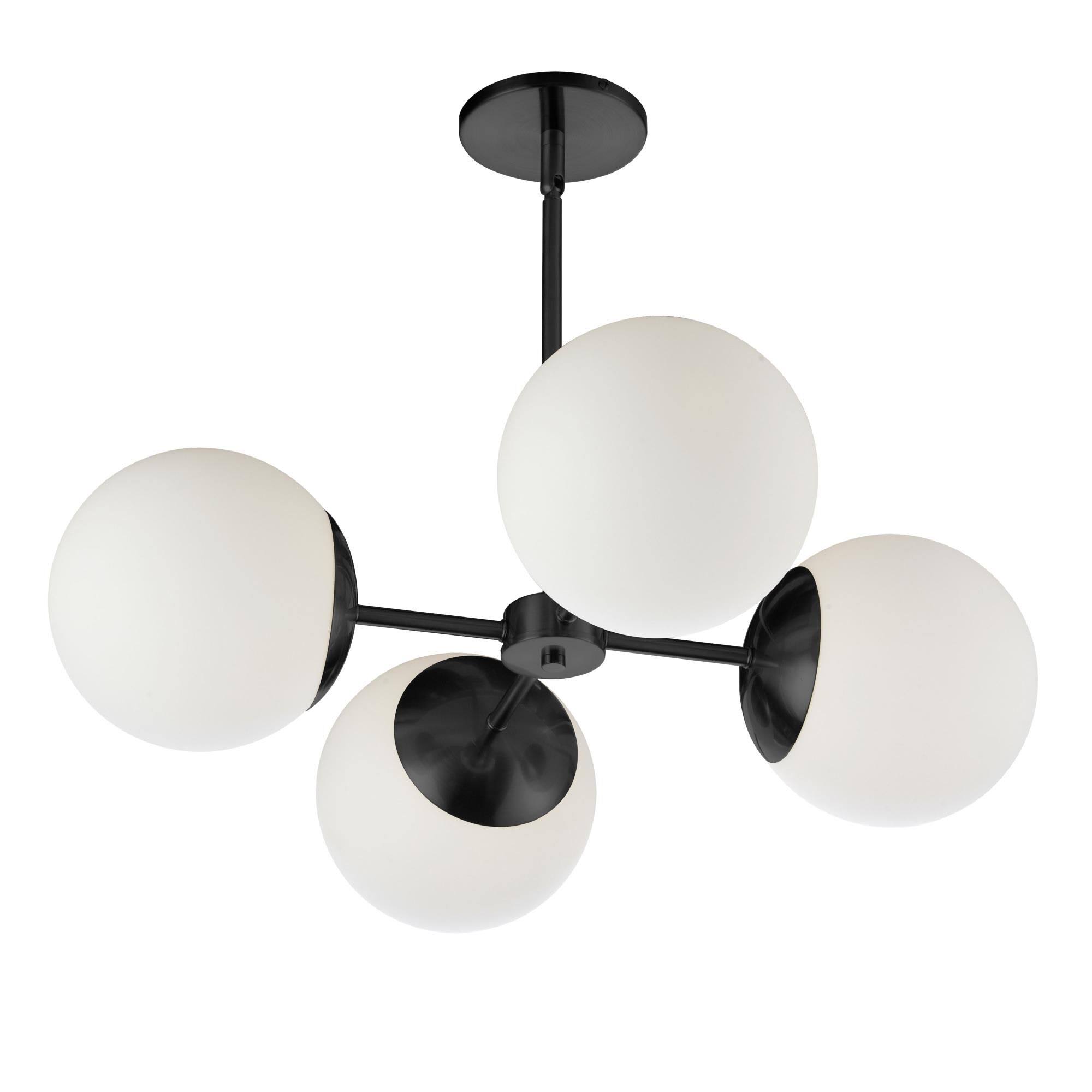 Dainolite DAY-244C-MB Dayana - 4 Light Chandelier Matte Black Finish