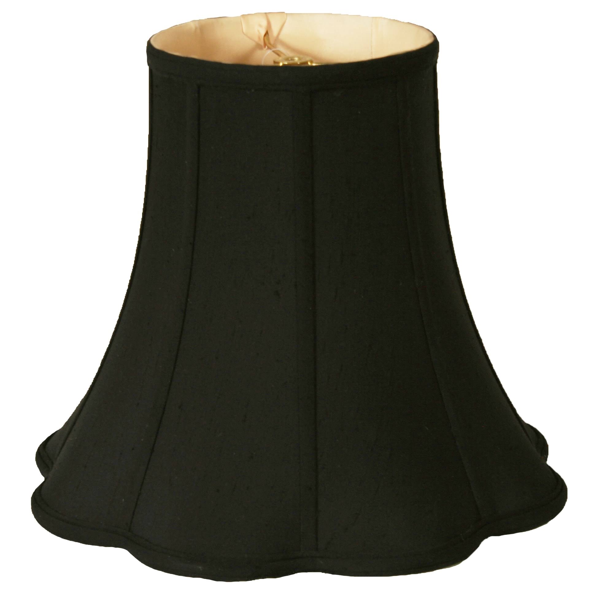 Royal Designs Bottom Outside Scallop Bell Black Lamp Shade, 7 x 14 x 11.5