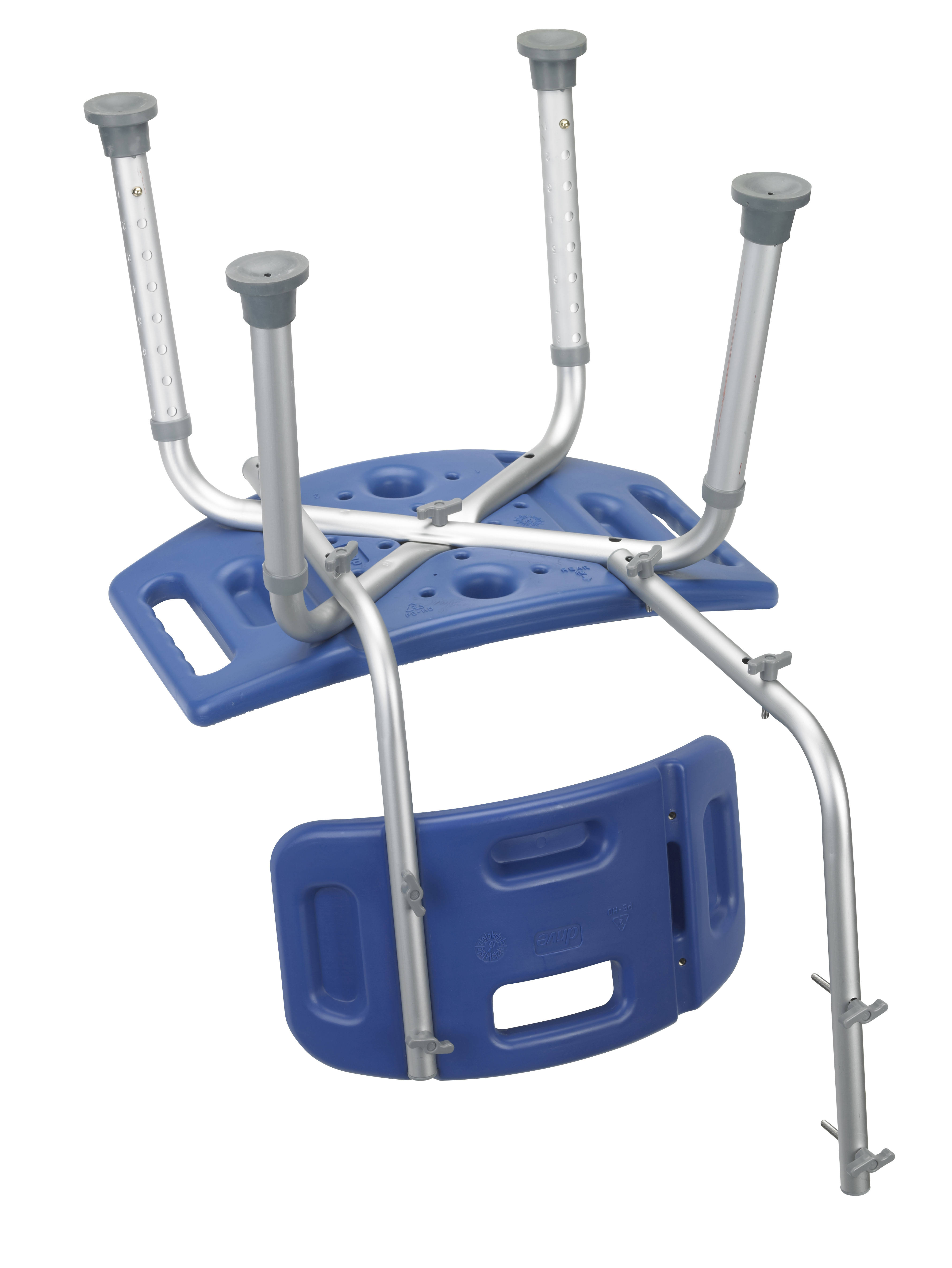 Drive Medical Bathroom Safety Shower Tub Bench Chair with BACK, Blue
