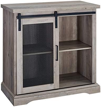 Pemberly Row Farmhouse Mesh Sliding Barn Door 32