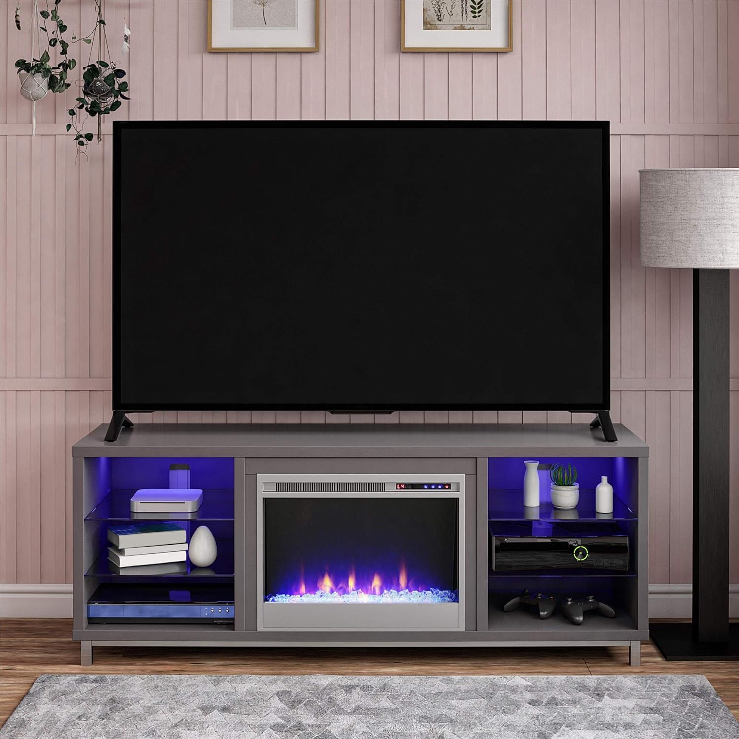 Ameriwood Home Lumina Fireplace TV Stand for TVs up to 48