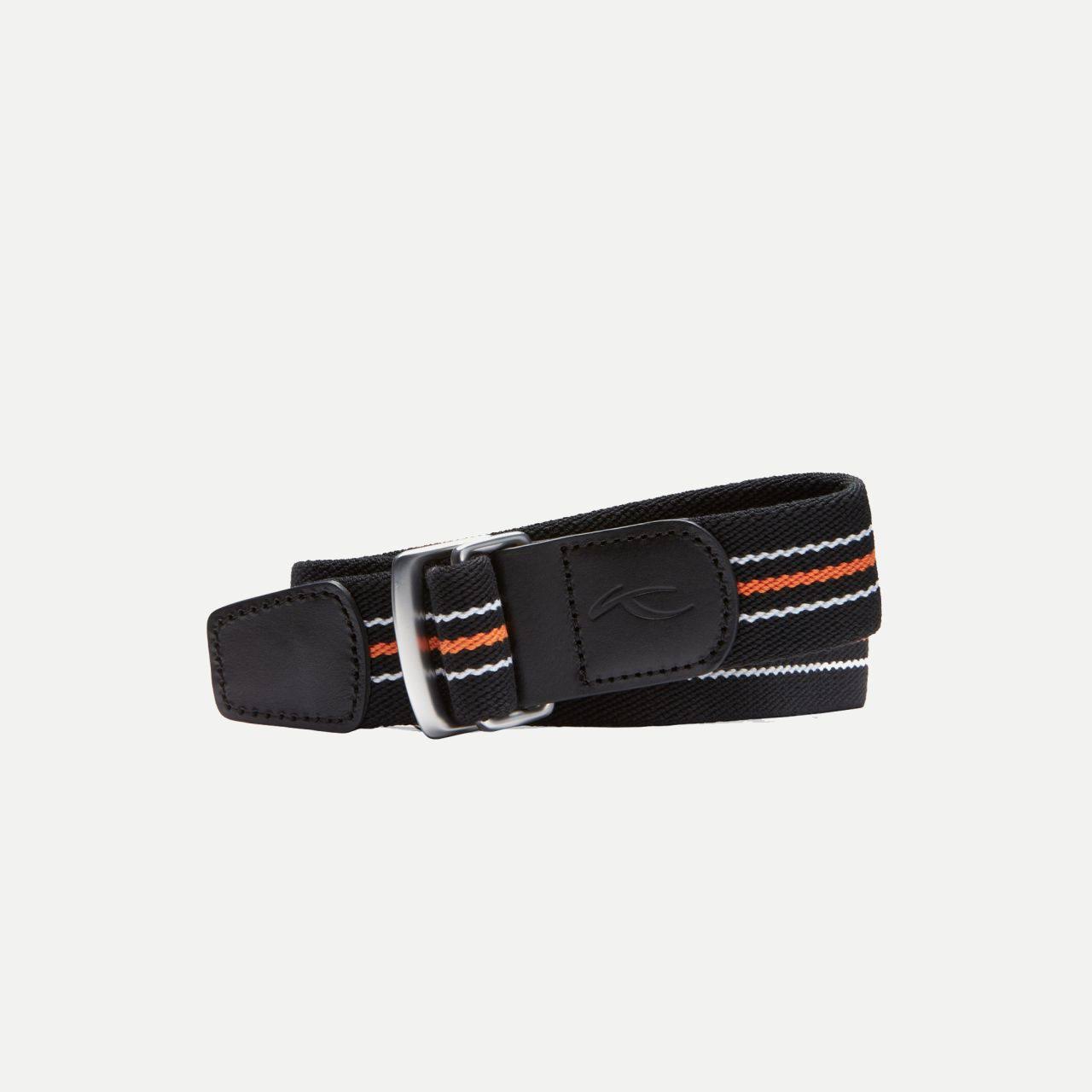 KJUS Unisex D-Ring Stripe Webbing Belt | Black/White Black/White