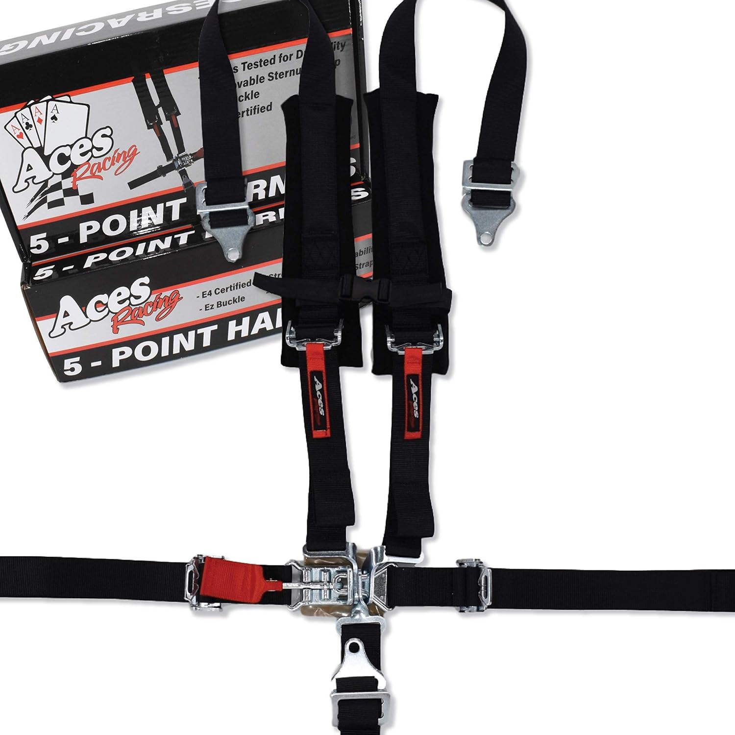 Aces Racing 5 Point Harness with 2 Inch Padding (Orange)