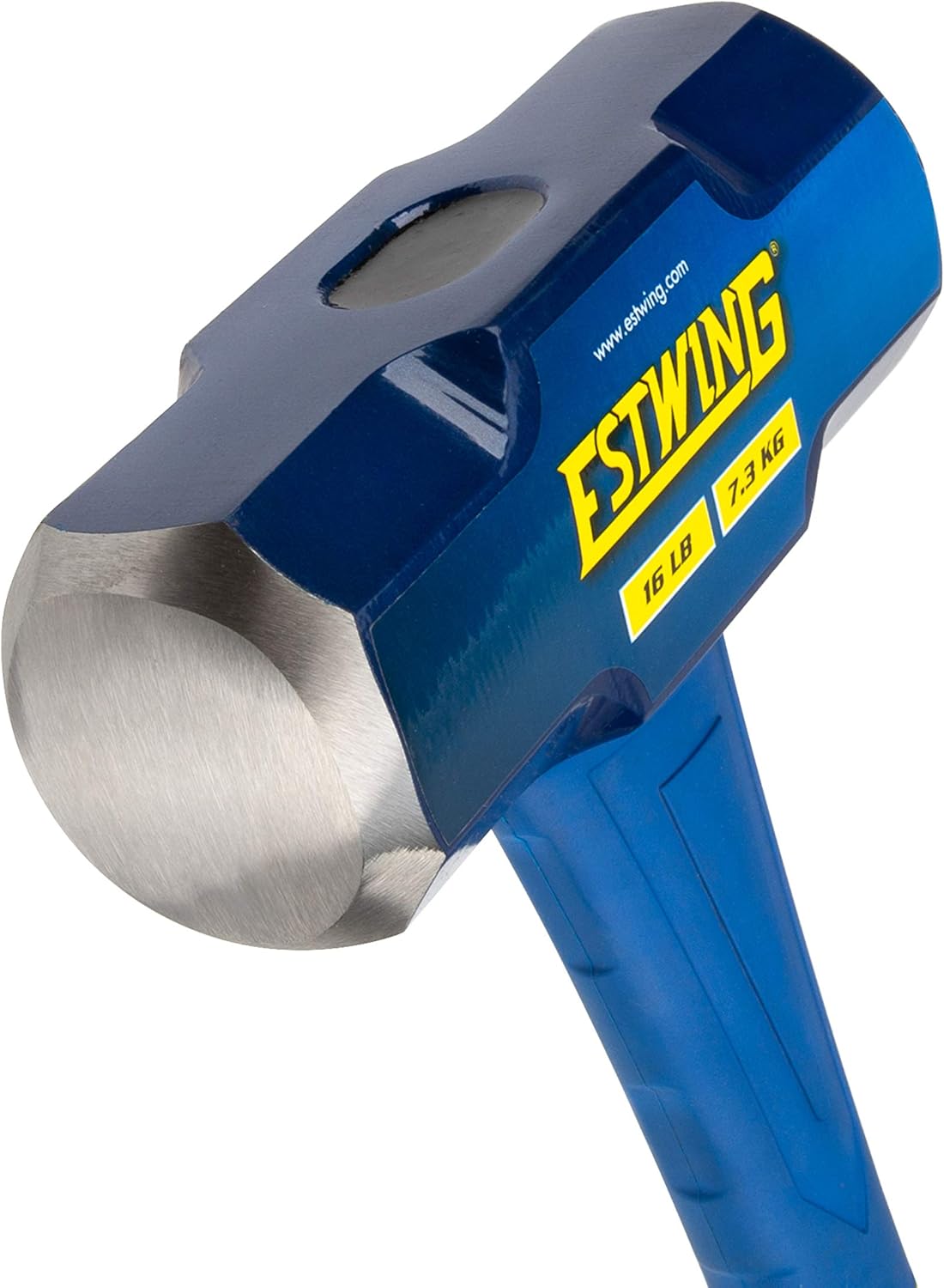 Estwing 16-Pound Hard Face Sledge Hammer for Demolition/Stake Driving, 50-55 HRC, 36-Inch Fiberglass Handle, Overstrike Protection, Textured Grip
