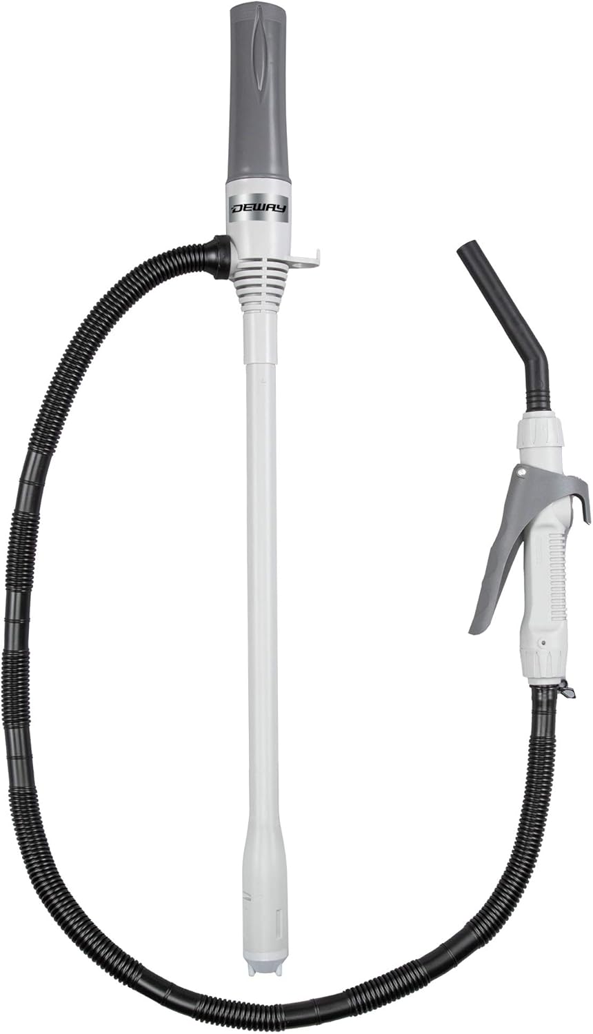 DEWAY Automatic Fuel Transfer Pump with Nozzle for Quick Flow Control & Stop, 3X More Powerful D Battery Powered, Extra Long Hose Fits All Size Cans, Portable Liquid Pump Transfers at 2.3 Gal/Minute Pack of 2