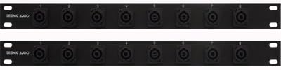 Seismic Audio - Two (2) 8 Channel Speakon Compatible Rack Case Panel Mount 1 RU Space Unit Pack of 2