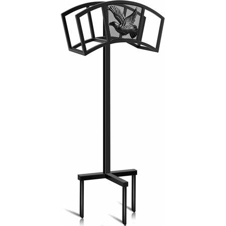 Garden Hose Holder Stand Rack Water Hose Hanger Stake Freestanding Sturdy Heavy Duty Detachable Free Standing Metal Decorative S