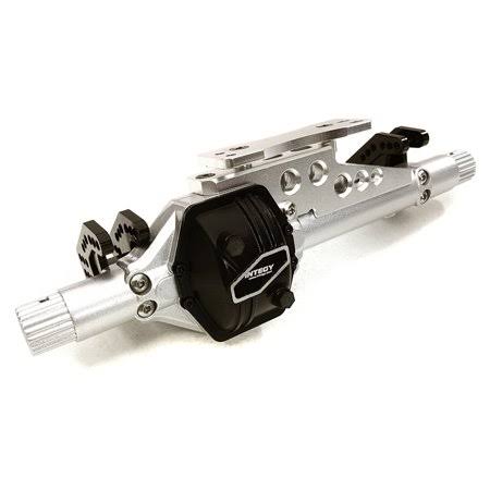 Integy RC Toy Model Hop-ups C27089silverblack Metal Rear Axle Housing Kit for Axial 1/10 Wraith u0026 RR10 Bomber 4WD