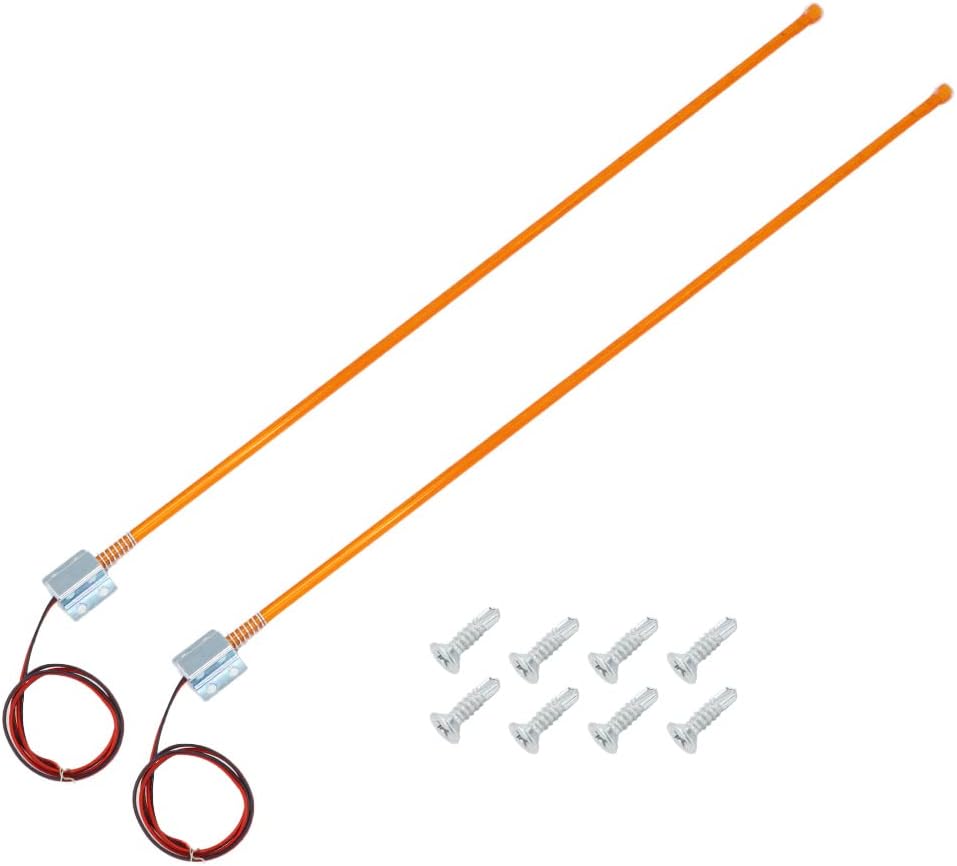 TIANMEIYI Trailer Guide Lights, Boat Outfitting LED Lighted Trailer Guides,Used in Trailer Backing, Boat Trailer,Waterproof Red LED Lights, 24-1/2 Inches L x 5/16-Inch Diameter 12V,5W*2