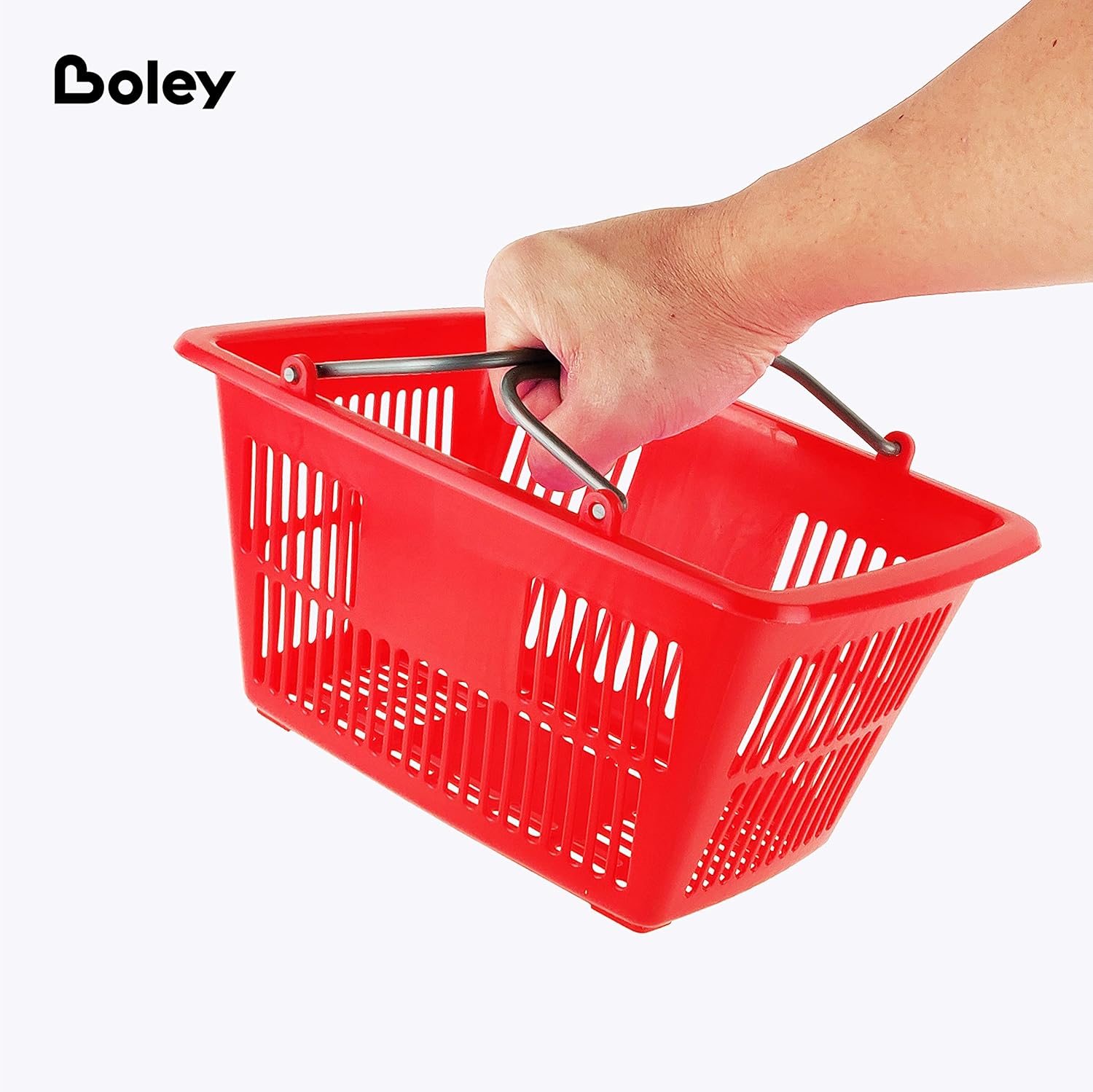 Boley Classroom Baskets - 20 Pk 10 x 6in Small Plastic Stackable Basket Set with Handles - Classroom Bins in Bright Colors Pack of 2