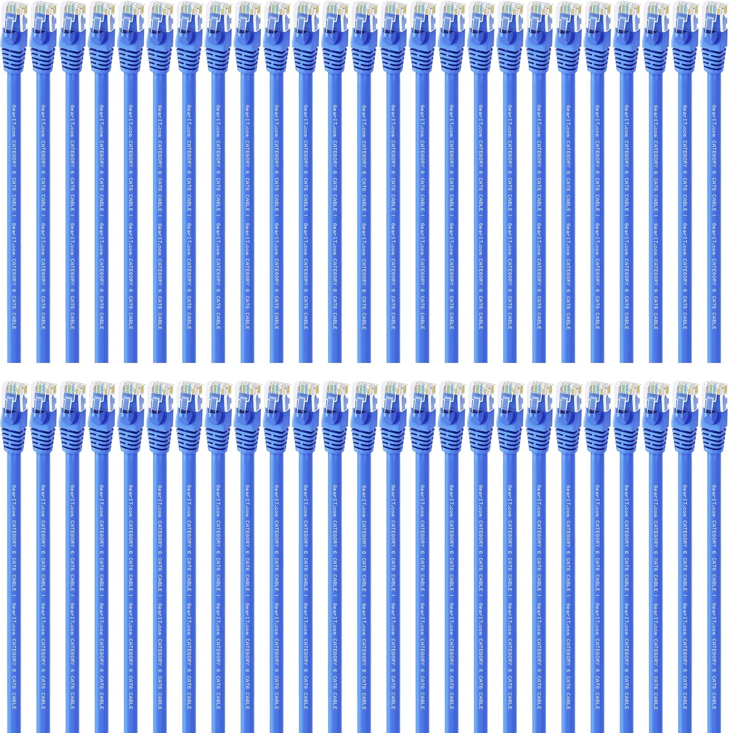 GearIT Cat 6 Ethernet Cable 3 ft (50-Pack) - Cat6 Patch Cable, Cat 6 Patch Cable, Cat6 Cable, Cat 6 Cable, Cat6 Ethernet Cable, Network Cable, Internet Cable - Blue 3 Feet Pack of 2