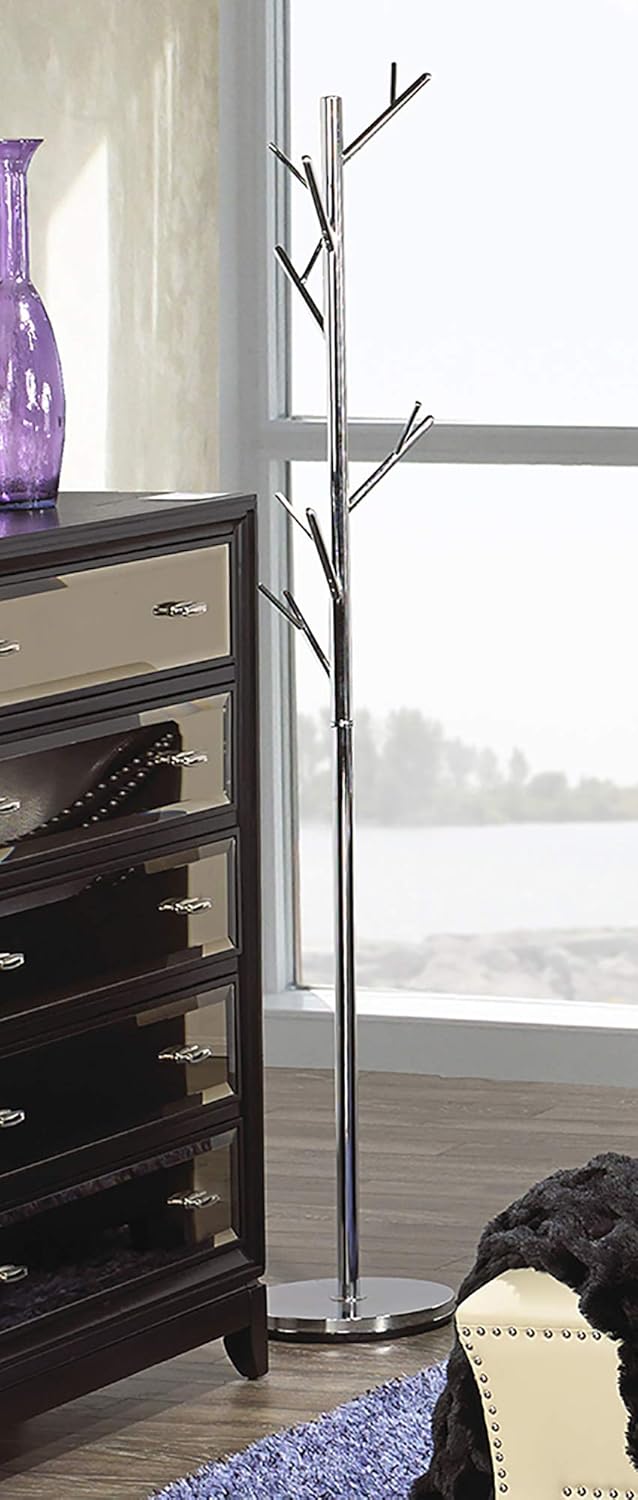 WHI Contemporary Metal Chrome Coat Rack