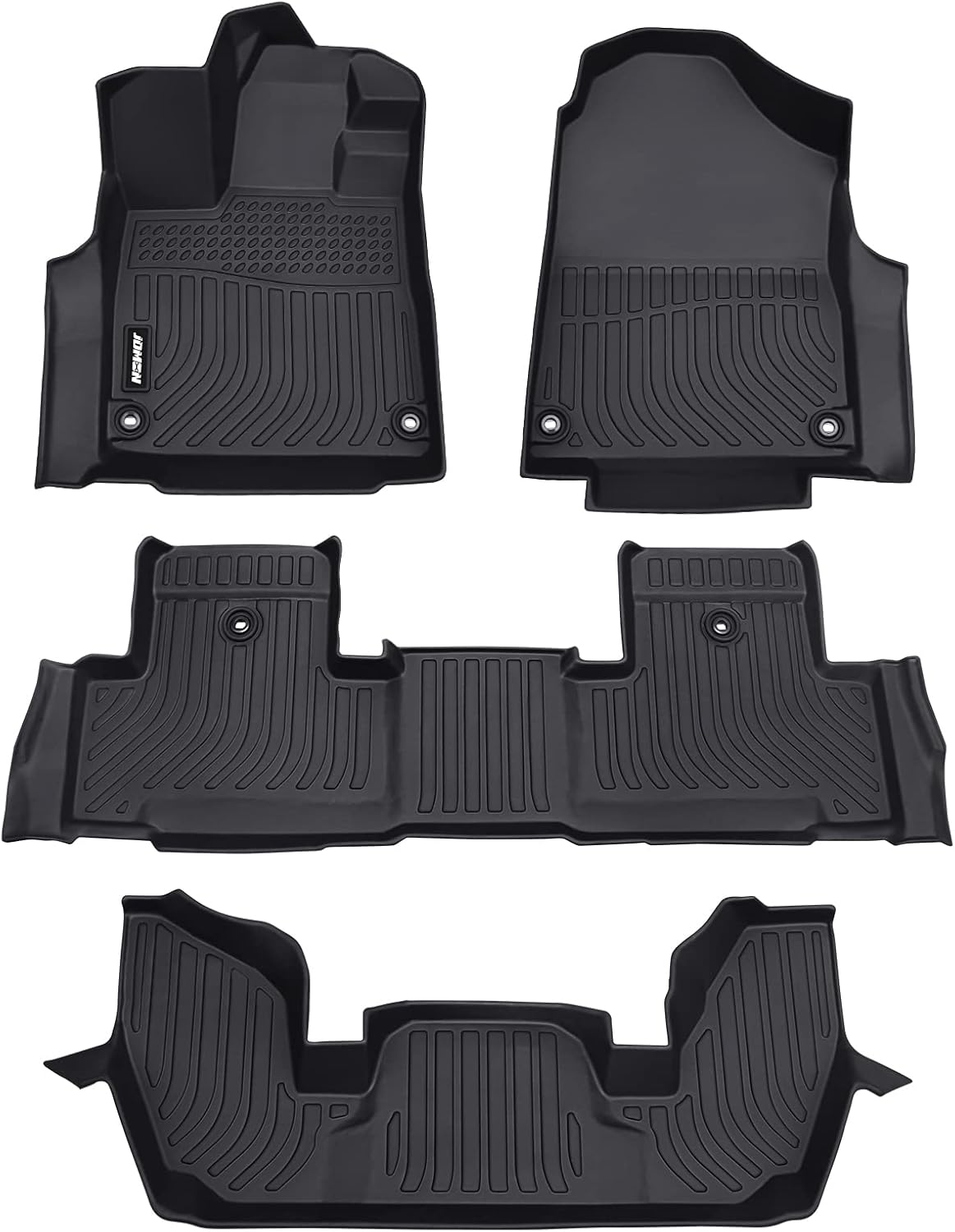 JDMON All Weather Floor Mats Compatible with 2022 Acura MDX, 1st, 2nd & 3rd Row Custom Fit Car Floor Liner Set Black