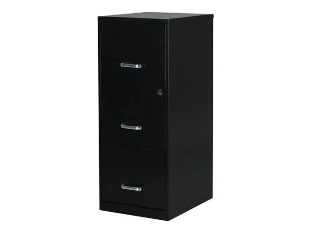 Staples - Vertical filing cabinet - 3 drawers - metal - black