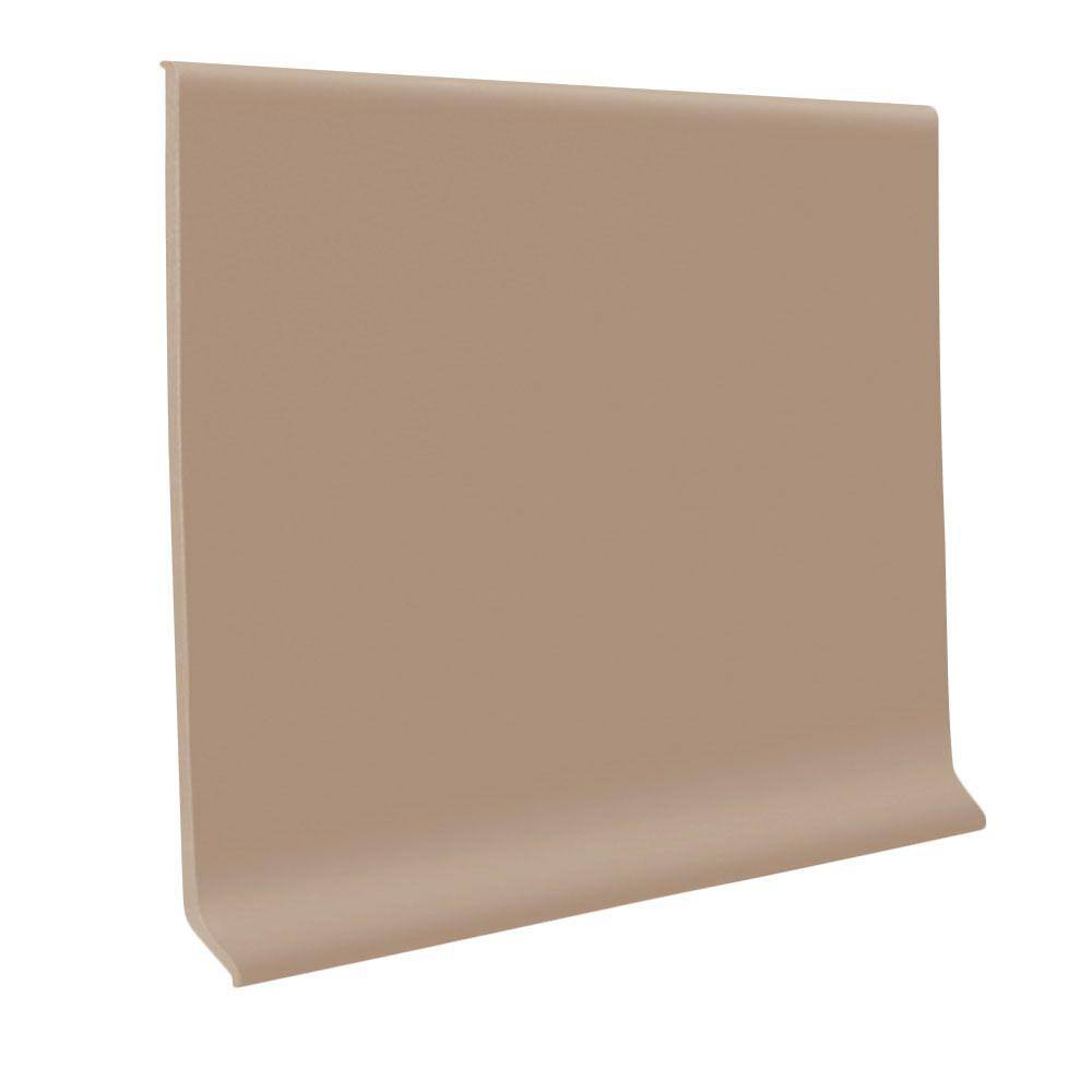 Roppe Pinnacle Rubber 1/8x22 Cove Base 4x22x4& Buckskin, Carton of 30