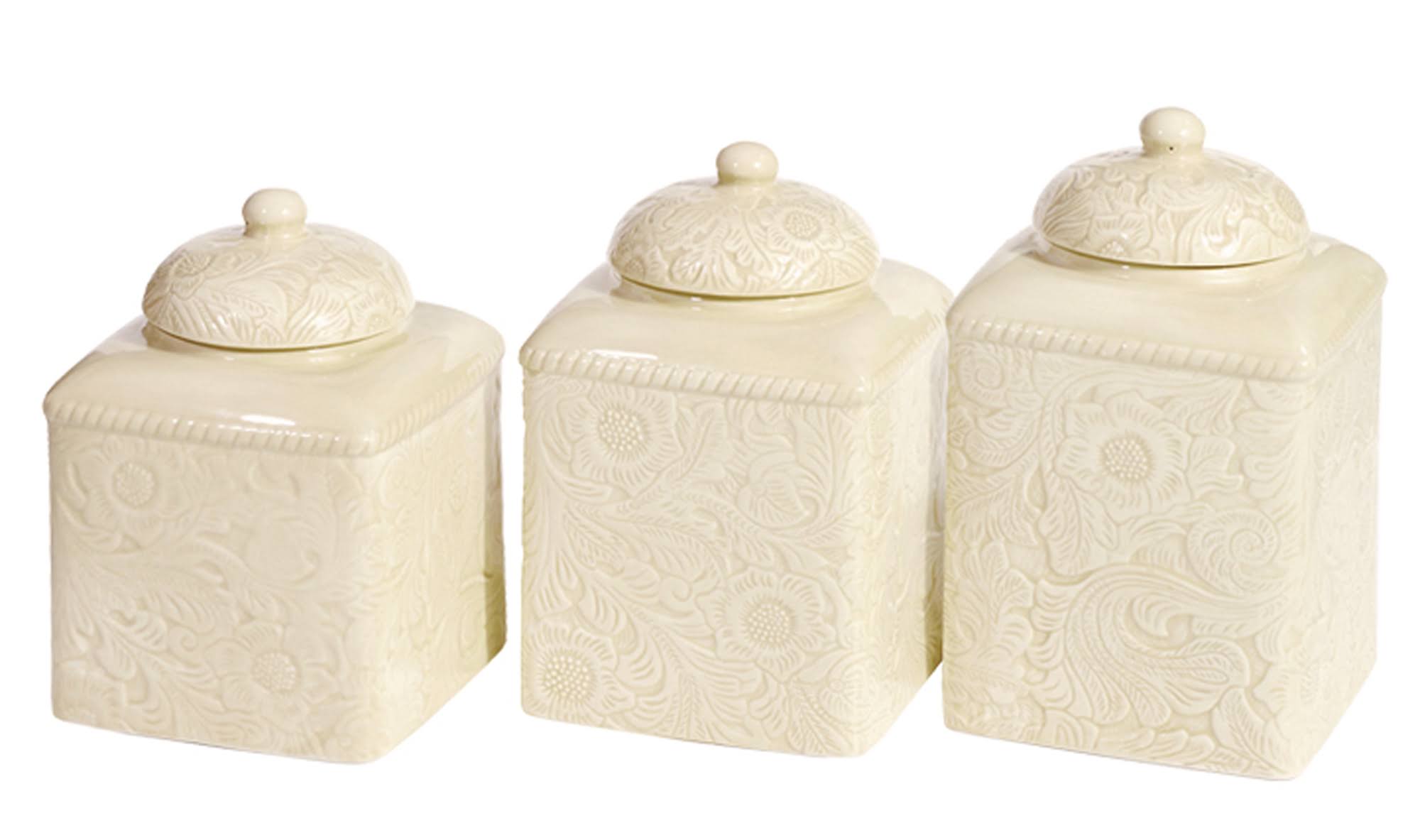 HiEnd Accents Savannah Canister Set - Cream