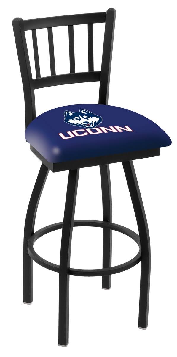 UConn Huskies HBS Navy Jail Back High Top Swivel Bar Stool Seat Chair (30x22)